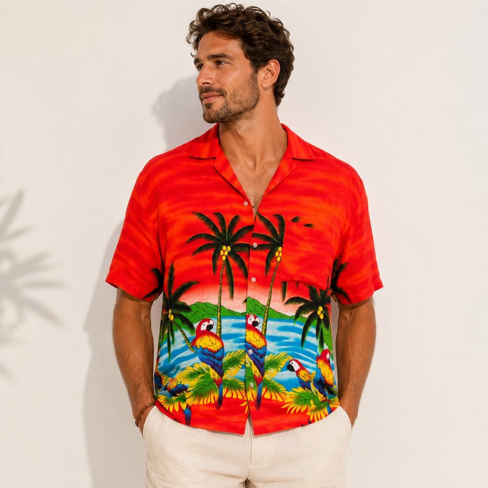 In Gear Rayon Hawaiian Button-Up Shirt Men's Size XL Tropical Resort Coastal